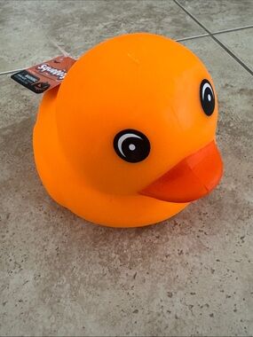 Squeeezy Halloween orange duck NWT